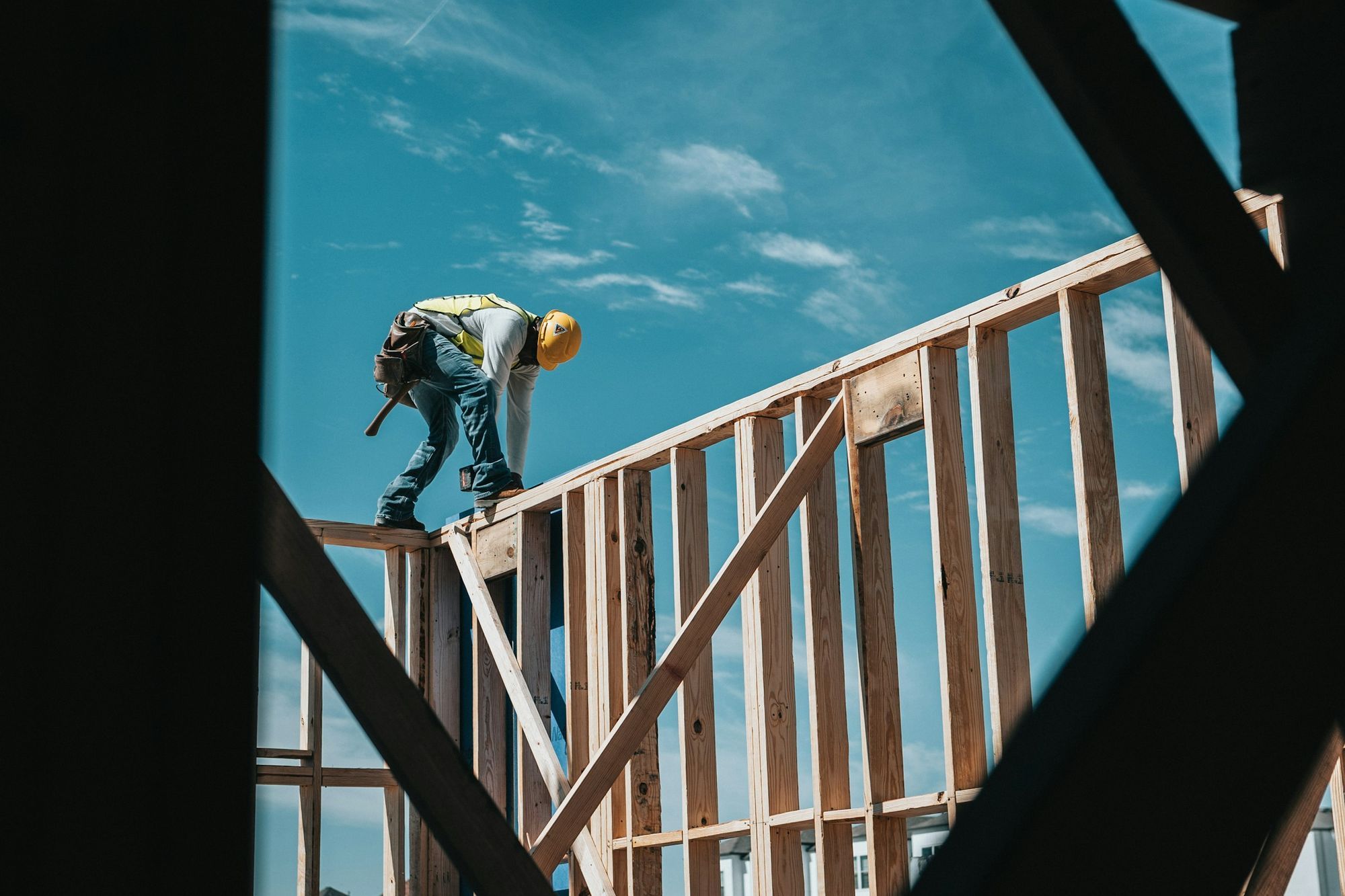 Blue Sky Services crew framing a project in Wake Forest NC