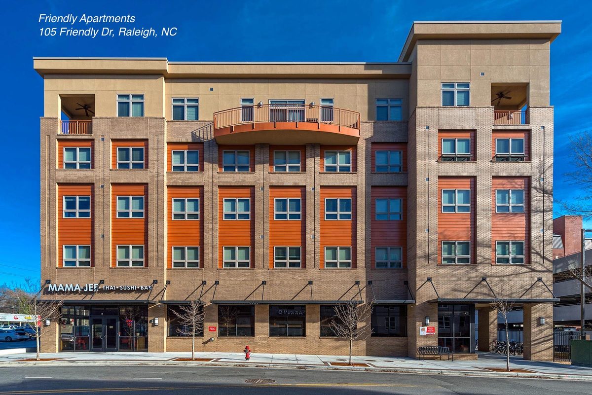 Friendly Apartments, a Blue Sky Services Development mixed-use project in Raleigh NC
